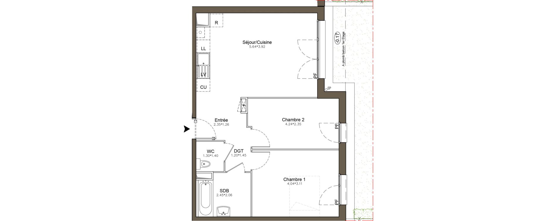 Appartement T3 de 57,04 m2 &agrave; Pomponne Centre