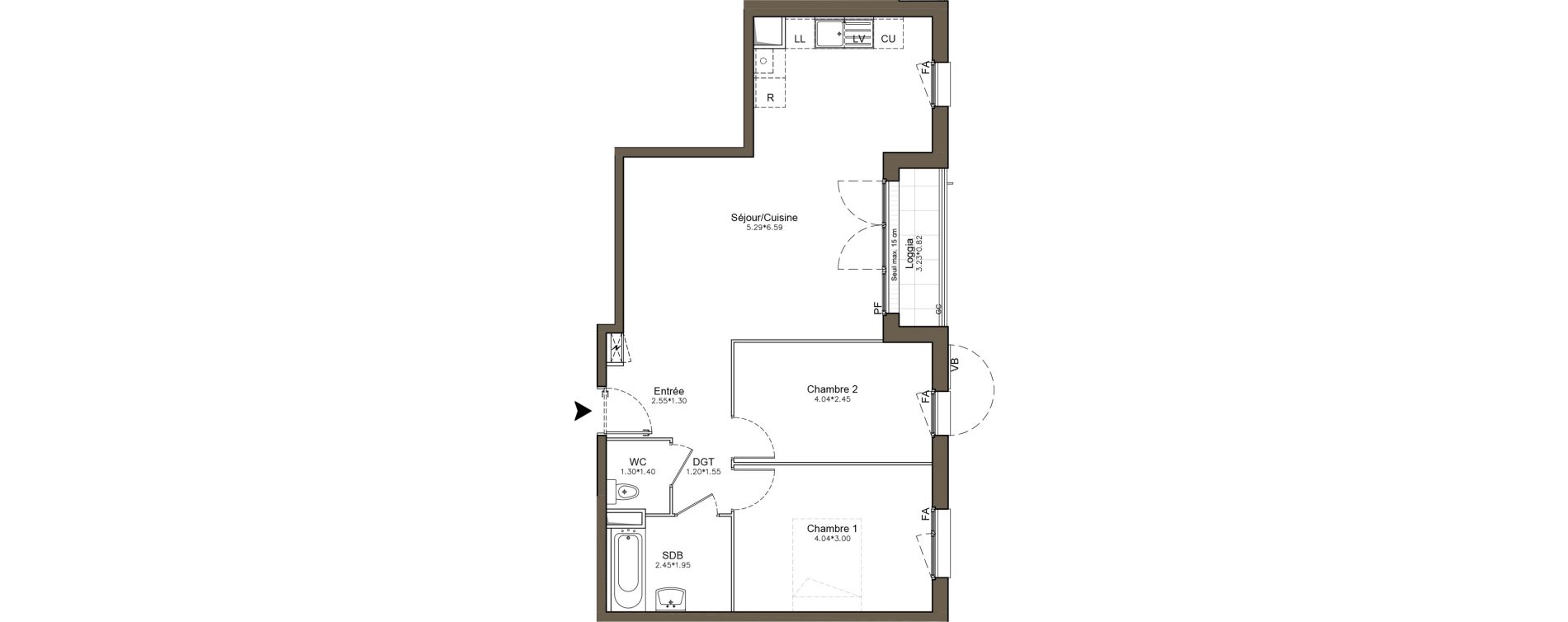 Appartement T3 de 66,49 m2 &agrave; Pomponne Centre