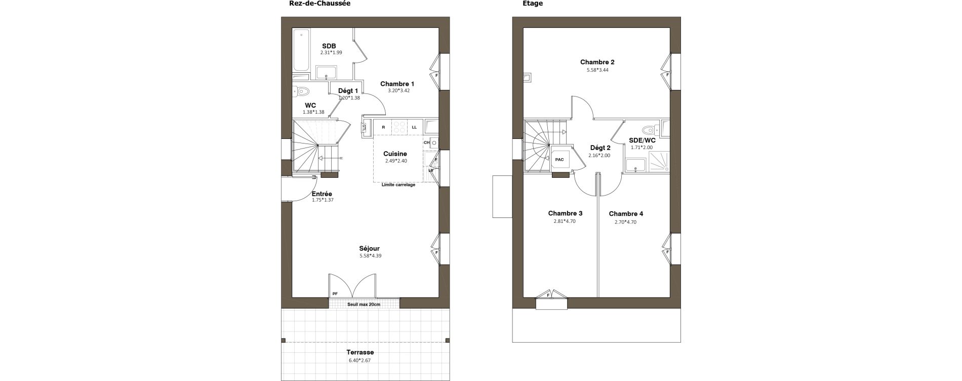 Maison T5 de 105,93 m2 &agrave; Pomponne Grimp&eacute;