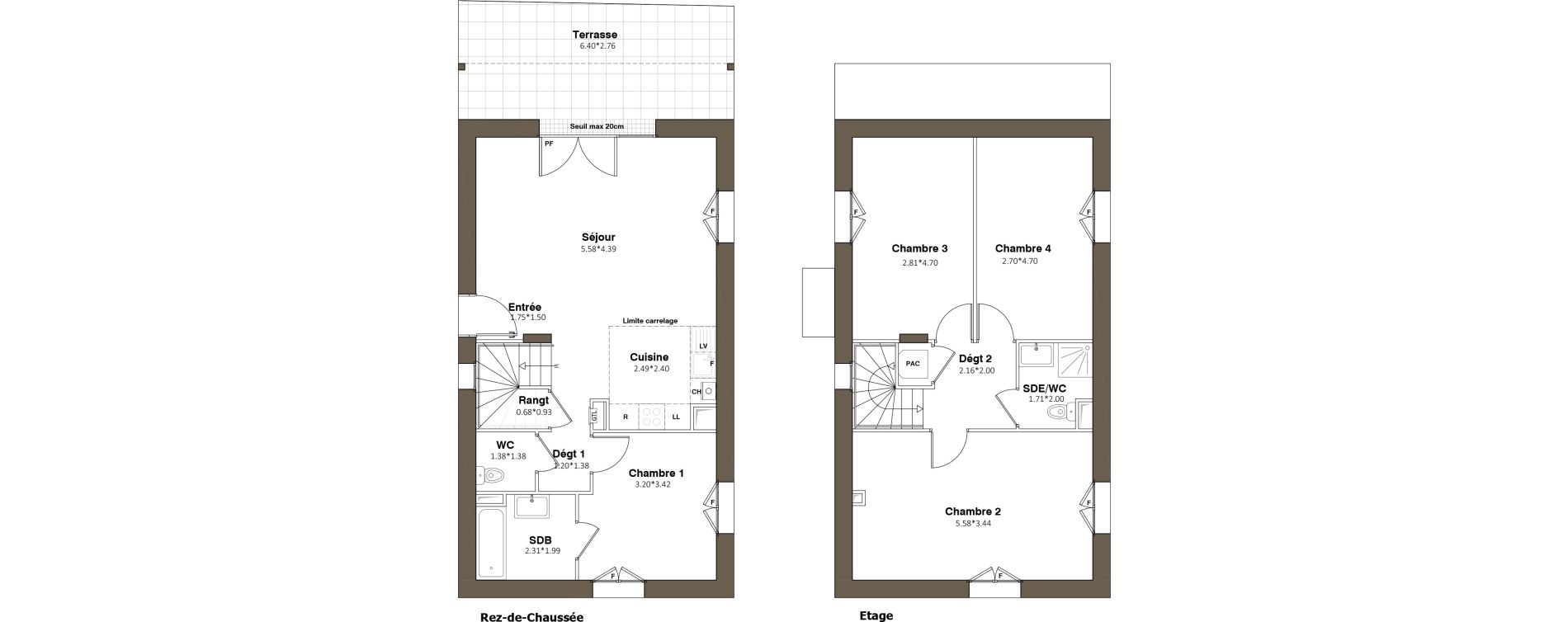 Maison T5 de 105,93 m2 &agrave; Pomponne Grimp&eacute;