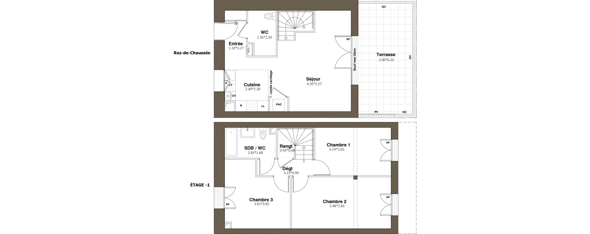 Maison T4 de 81,63 m2 &agrave; Pomponne Grimp&eacute;