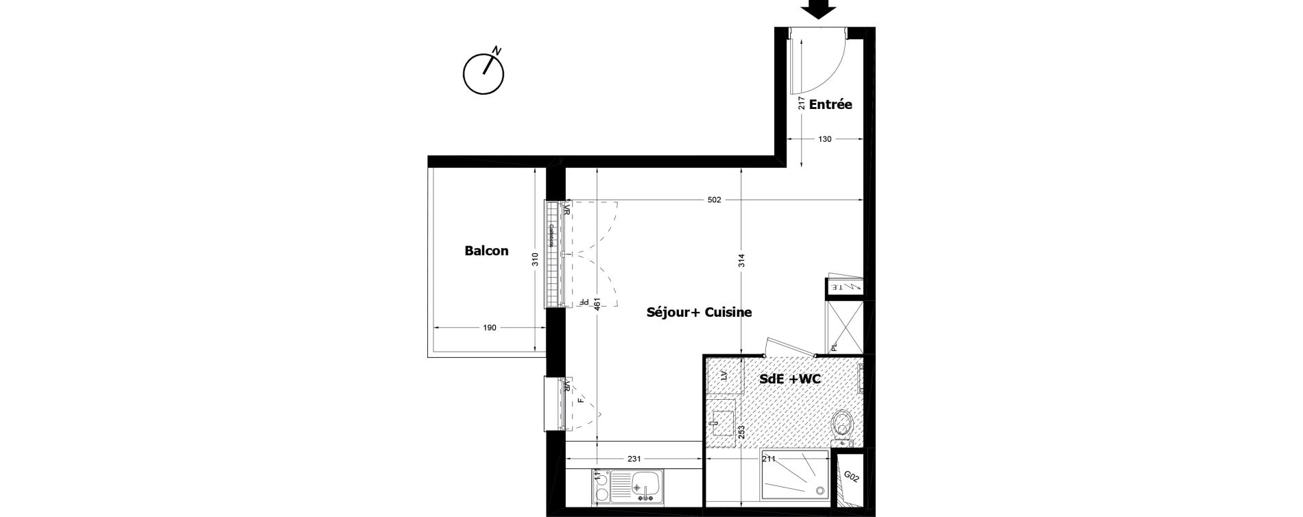 Appartement T1 de 30,46 m2 &agrave; Pomponne Centre