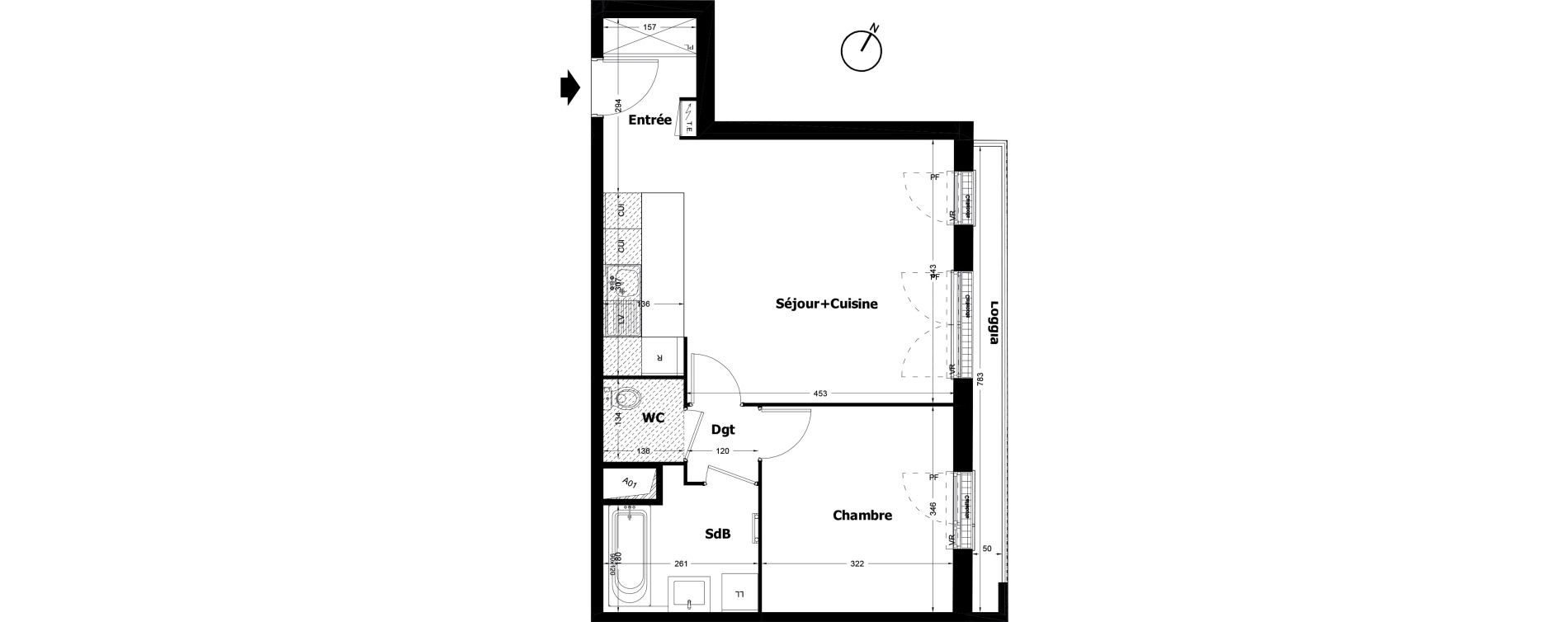 Appartement T2 de 48,36 m2 &agrave; Pomponne Centre