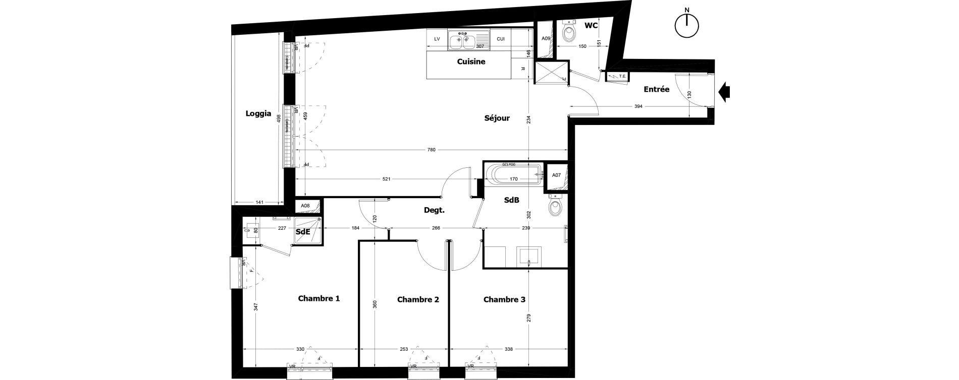 Appartement T4 de 85,44 m2 &agrave; Pomponne Centre