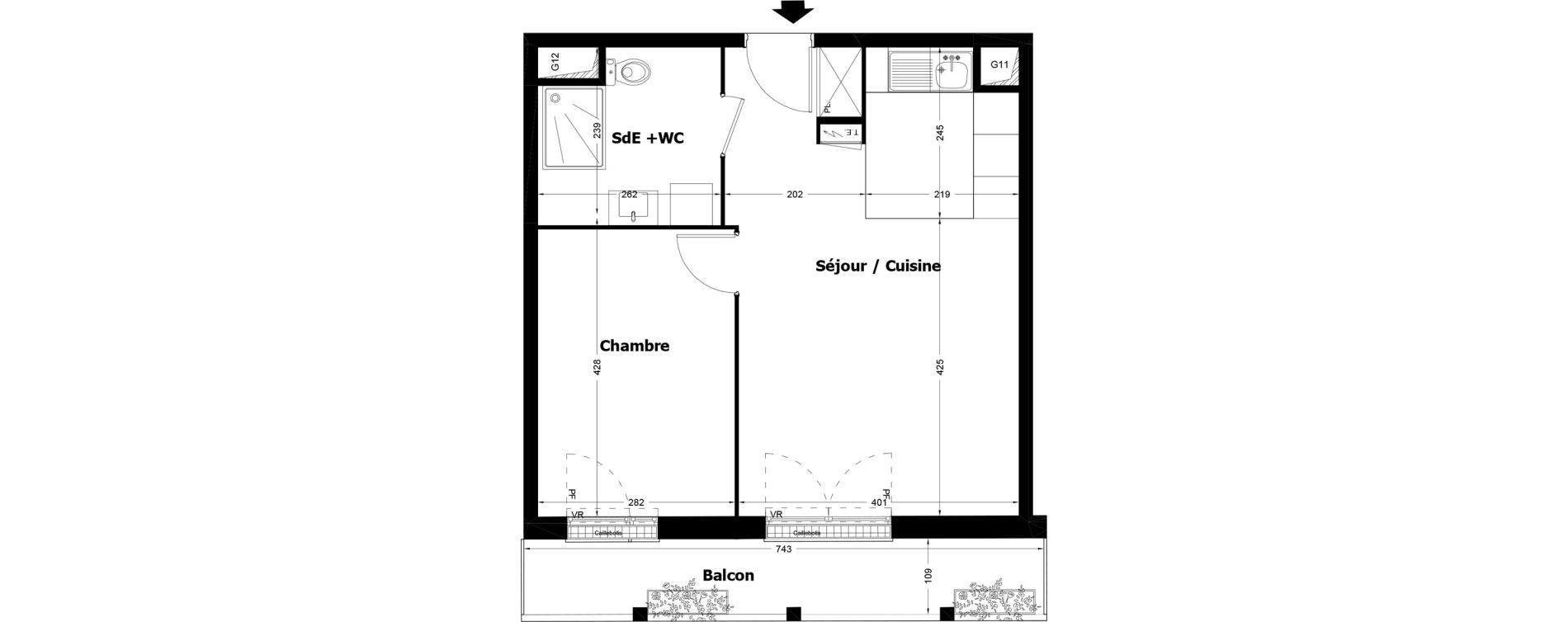 Appartement T2 de 44,40 m2 &agrave; Pomponne Centre