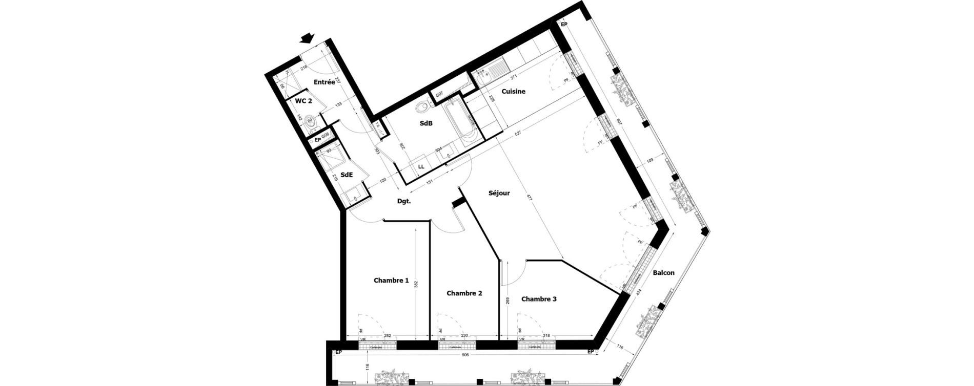 Appartement T4 de 87,45 m2 &agrave; Pomponne Centre