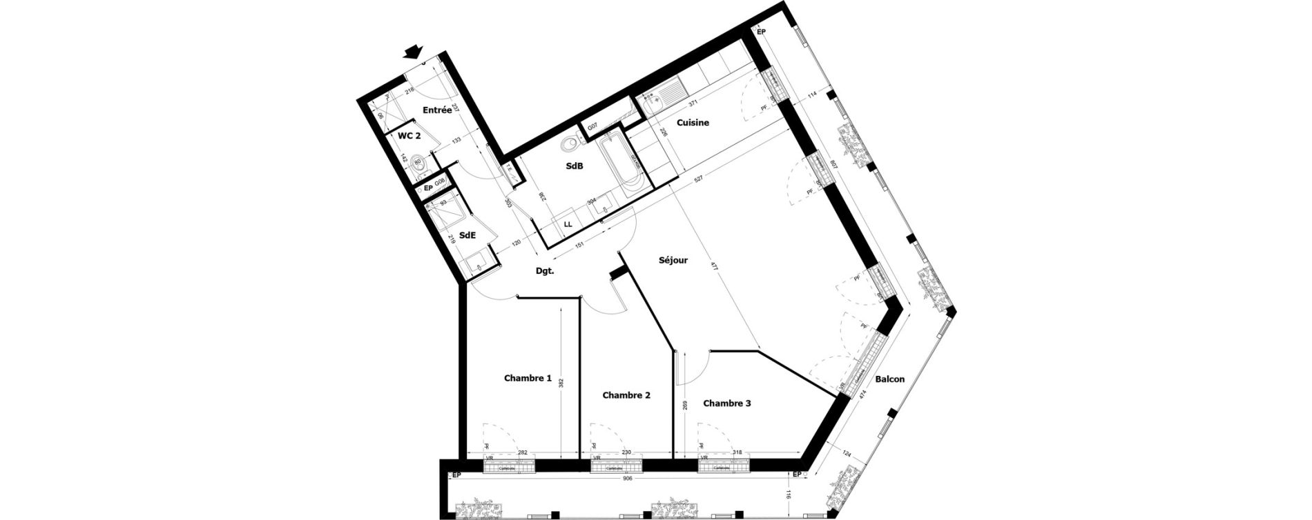 Appartement T4 de 87,45 m2 &agrave; Pomponne Centre