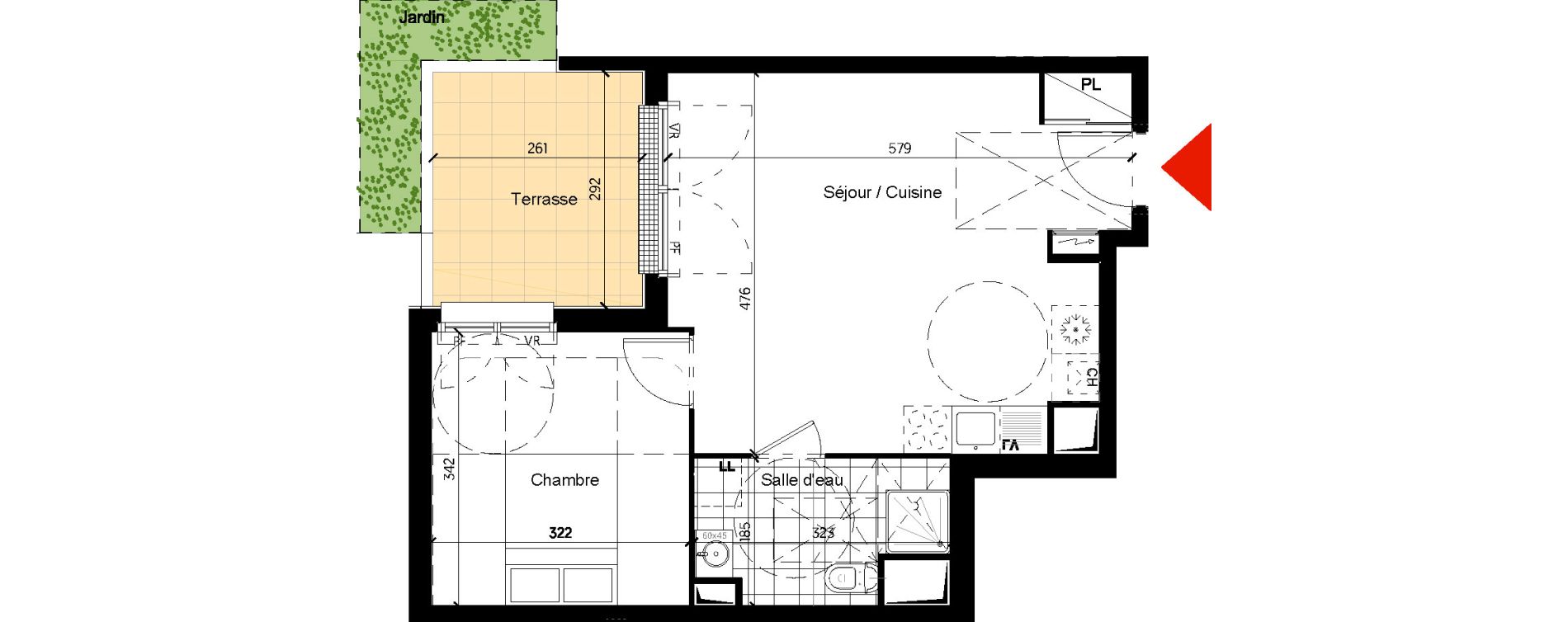 Appartement T2 de 41,39 m2 &agrave; Pontault-Combault Centre