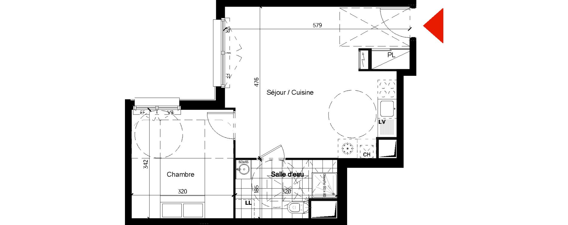 Appartement T2 de 41,50 m2 &agrave; Pontault-Combault Centre