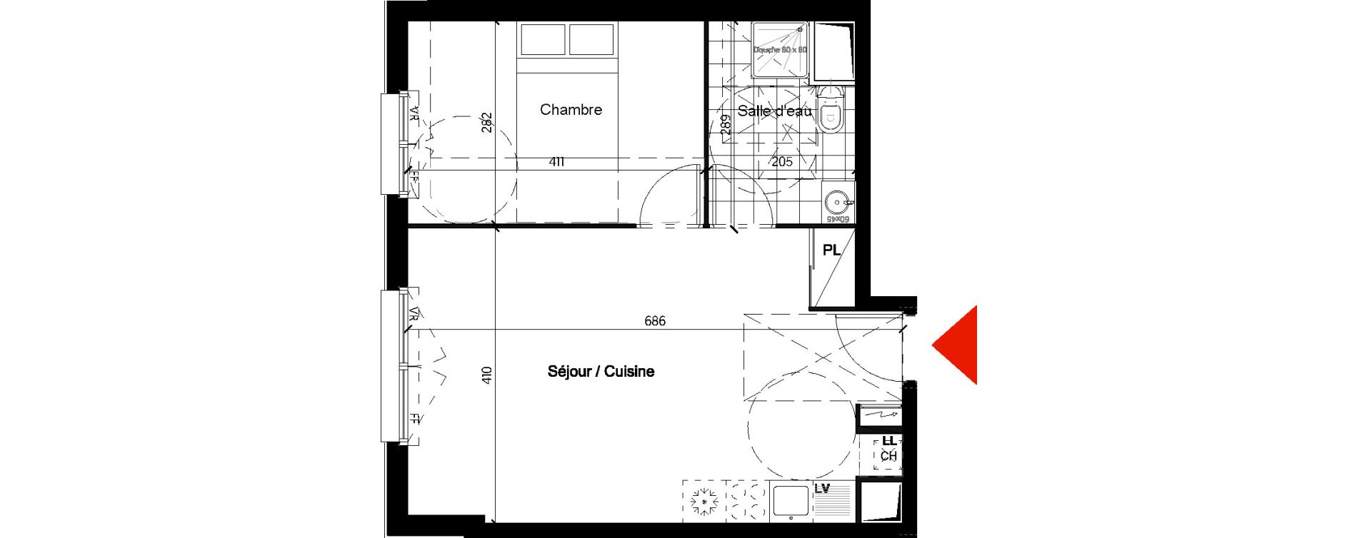 Appartement T2 de 43,32 m2 &agrave; Pontault-Combault Centre