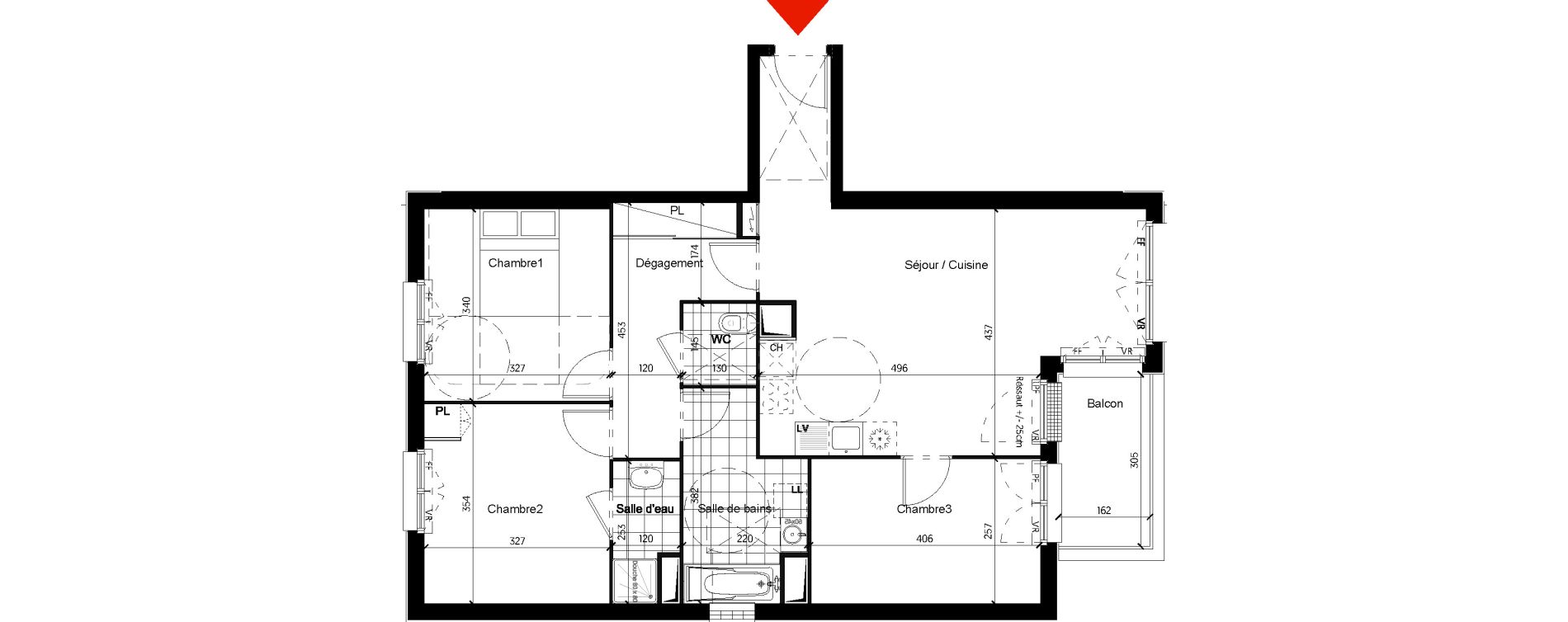 Appartement T4 de 82,29 m2 &agrave; Pontault-Combault Centre