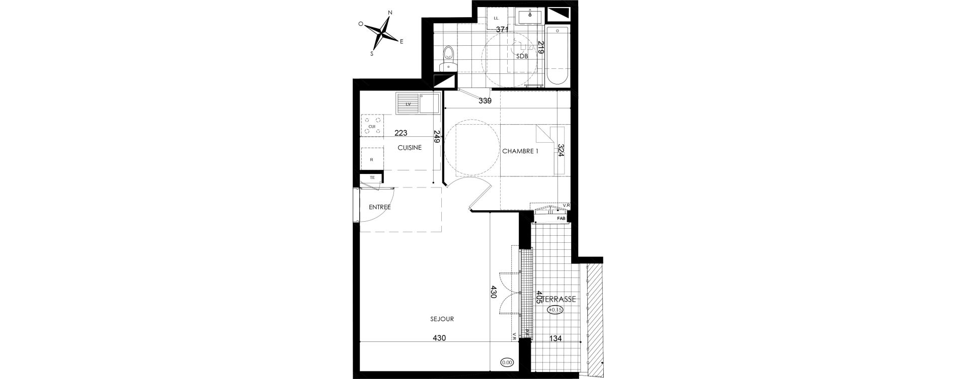 Appartement T2 de 43,75 m2 &agrave; Pontault-Combault Centre