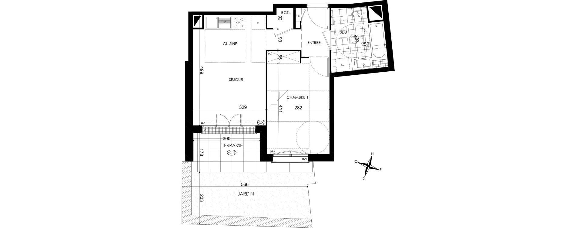 Appartement T2 de 40,57 m2 &agrave; Pontault-Combault Centre
