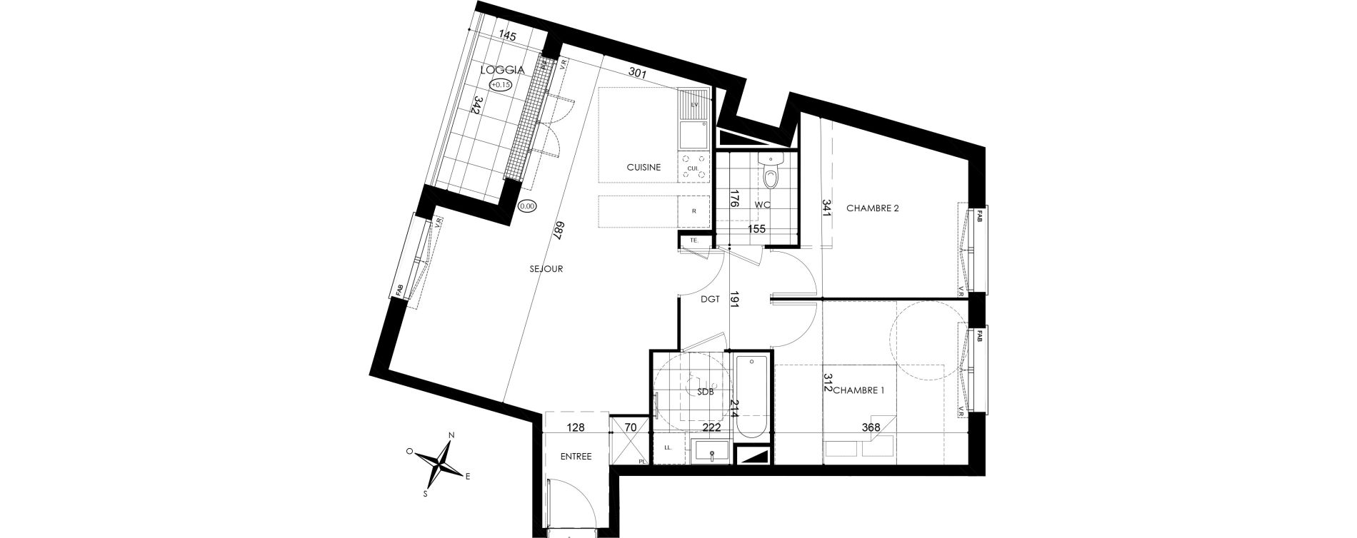 Appartement T3 de 62,89 m2 &agrave; Pontault-Combault Centre