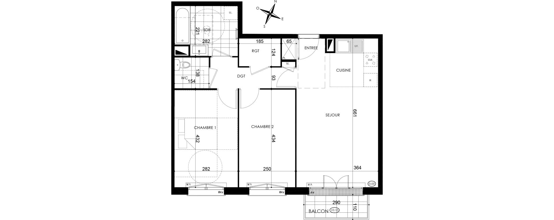 Appartement T3 de 61,80 m2 &agrave; Pontault-Combault Centre