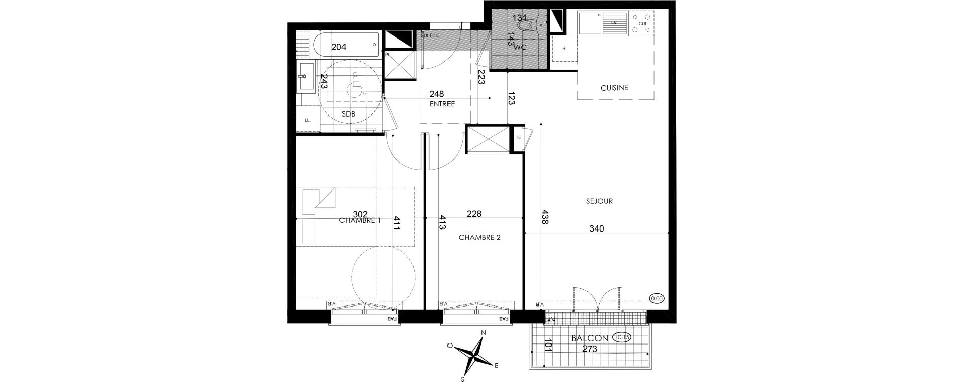 Appartement T3 de 58,23 m2 &agrave; Pontault-Combault Centre