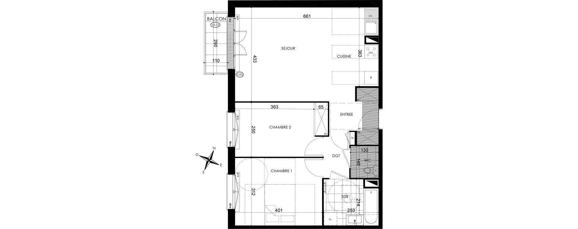 Appartement T3 de 64,59 m2 &agrave; Pontault-Combault Centre