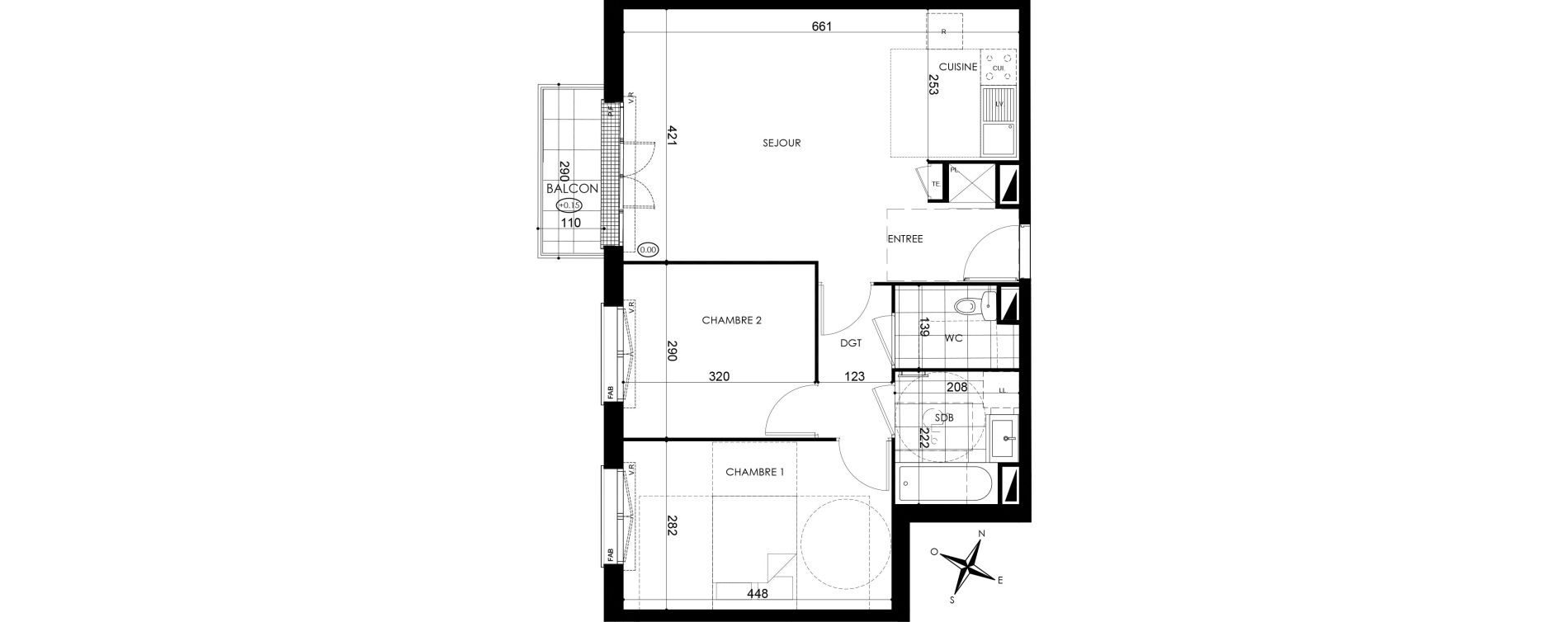 Appartement T3 de 60,47 m2 &agrave; Pontault-Combault Centre