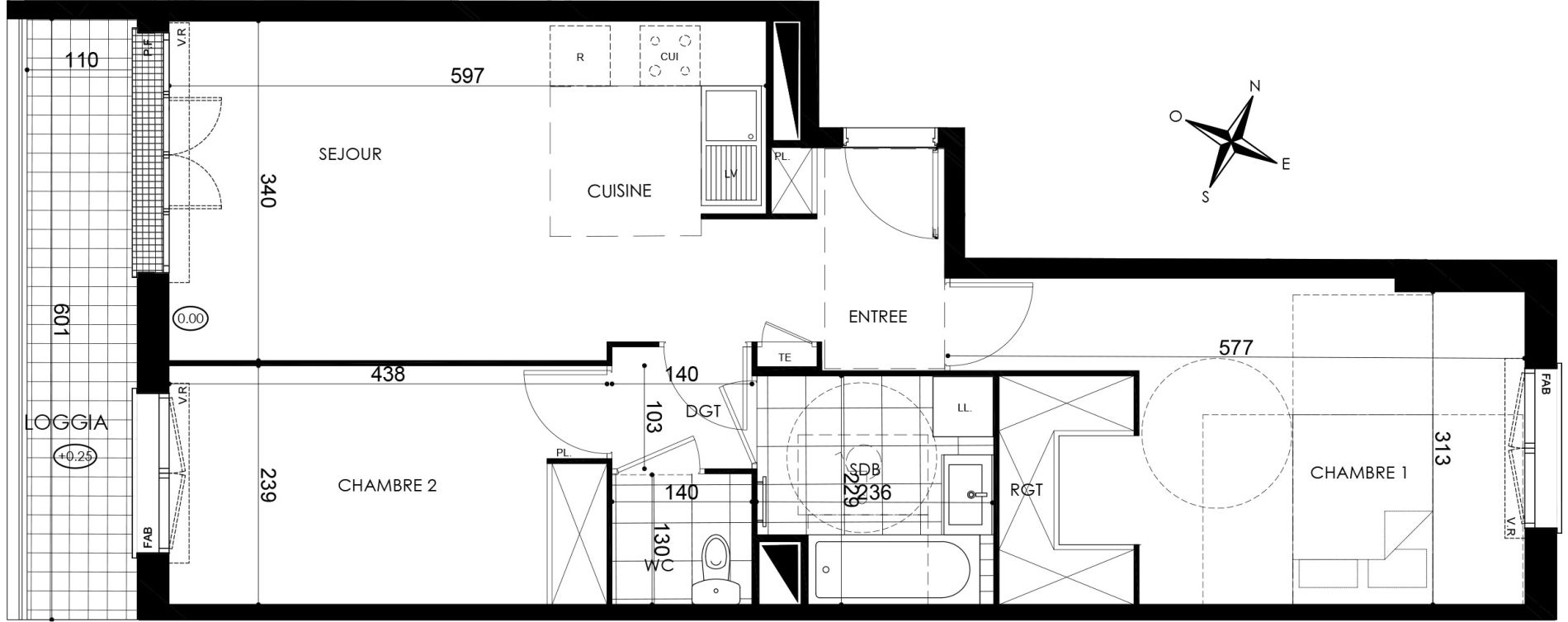 Appartement T3 de 60,47 m2 &agrave; Pontault-Combault Centre