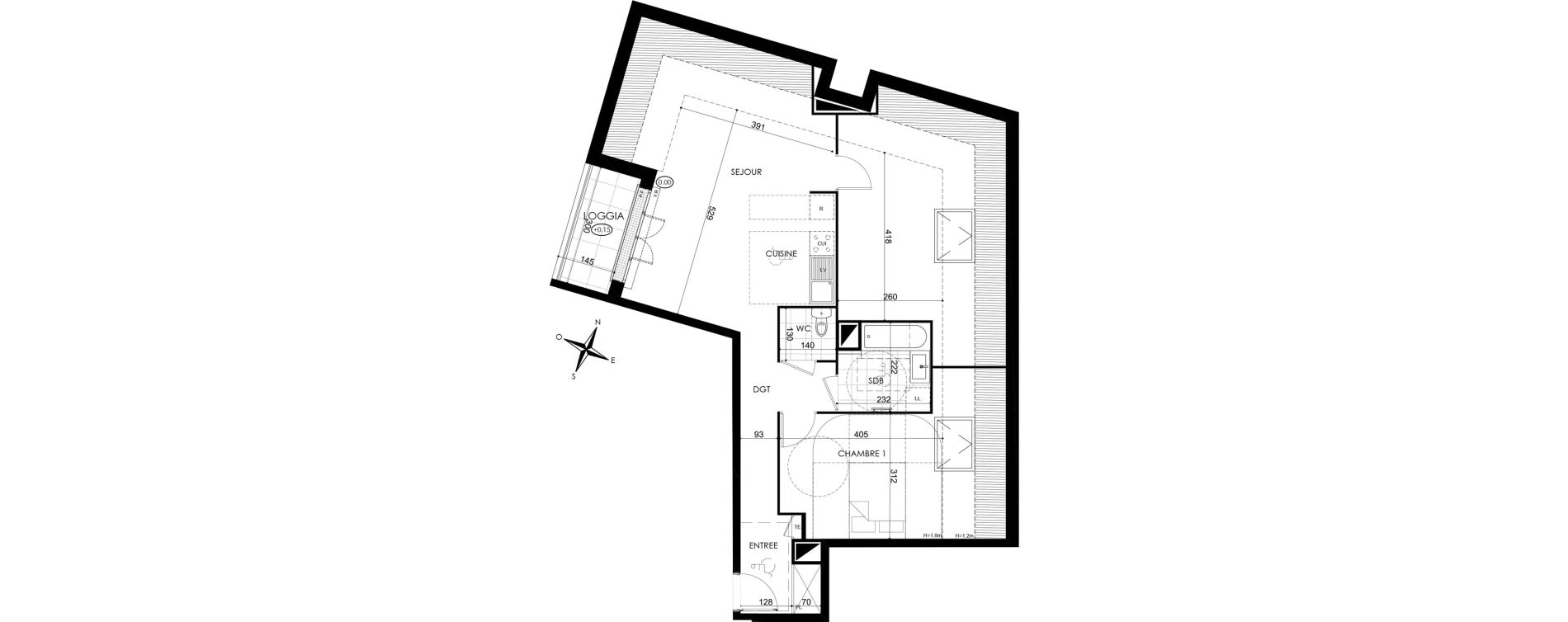 Appartement T3 de 62,93 m2 &agrave; Pontault-Combault Centre