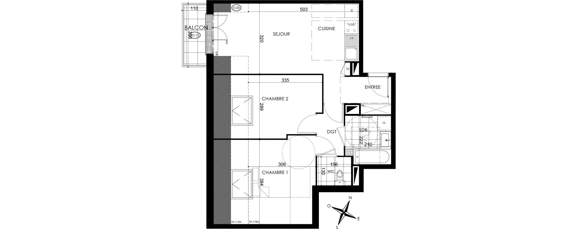 Appartement T3 de 53,53 m2 &agrave; Pontault-Combault Centre