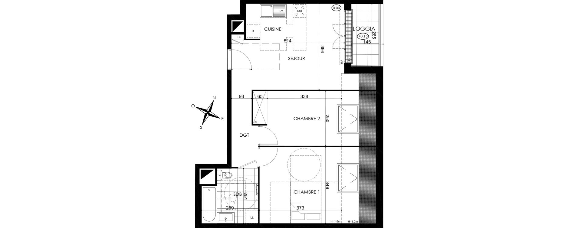 Appartement T3 de 51,70 m2 &agrave; Pontault-Combault Centre