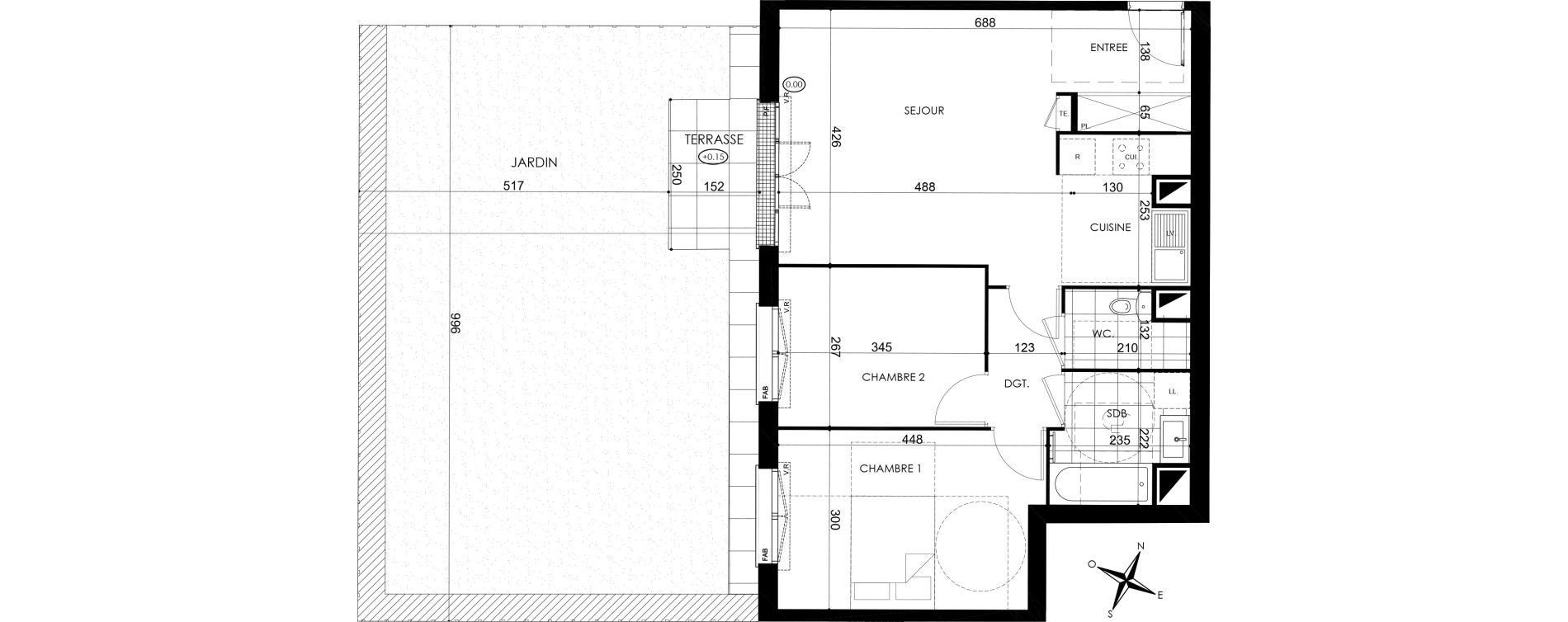 Appartement T3 de 62,08 m2 &agrave; Pontault-Combault Centre
