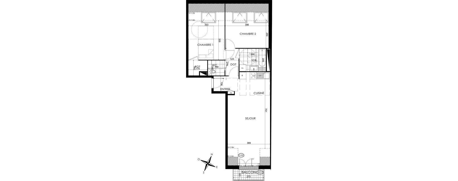 Appartement T3 de 65,81 m2 &agrave; Pontault-Combault Centre