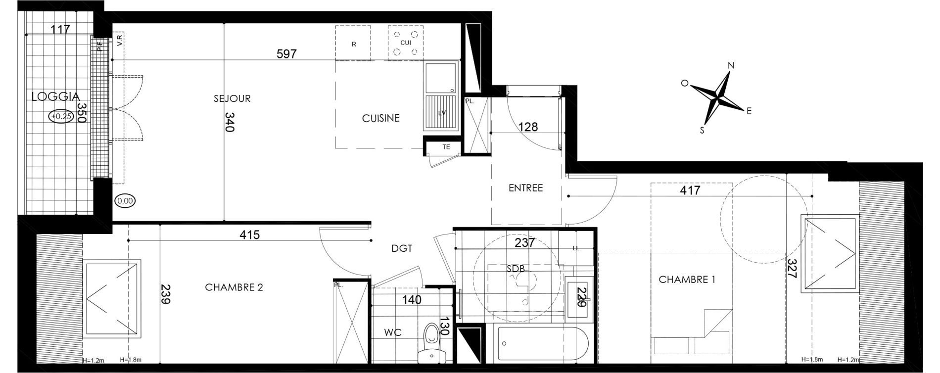 Appartement T3 de 54,69 m2 &agrave; Pontault-Combault Centre