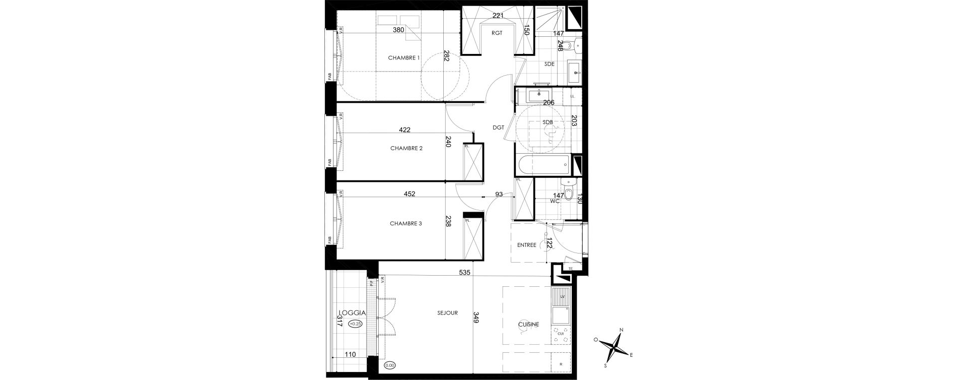 Appartement T4 de 77,69 m2 &agrave; Pontault-Combault Centre