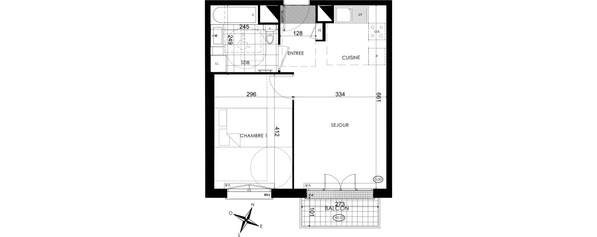 Appartement T2 de 39,64 m2 &agrave; Pontault-Combault Centre