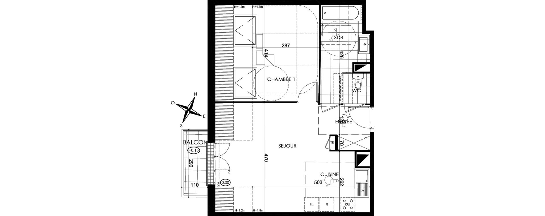 Appartement T2 de 45,91 m2 &agrave; Pontault-Combault Centre