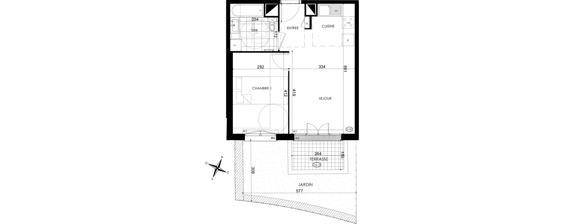 Appartement T2 de 39,63 m2 &agrave; Pontault-Combault Centre