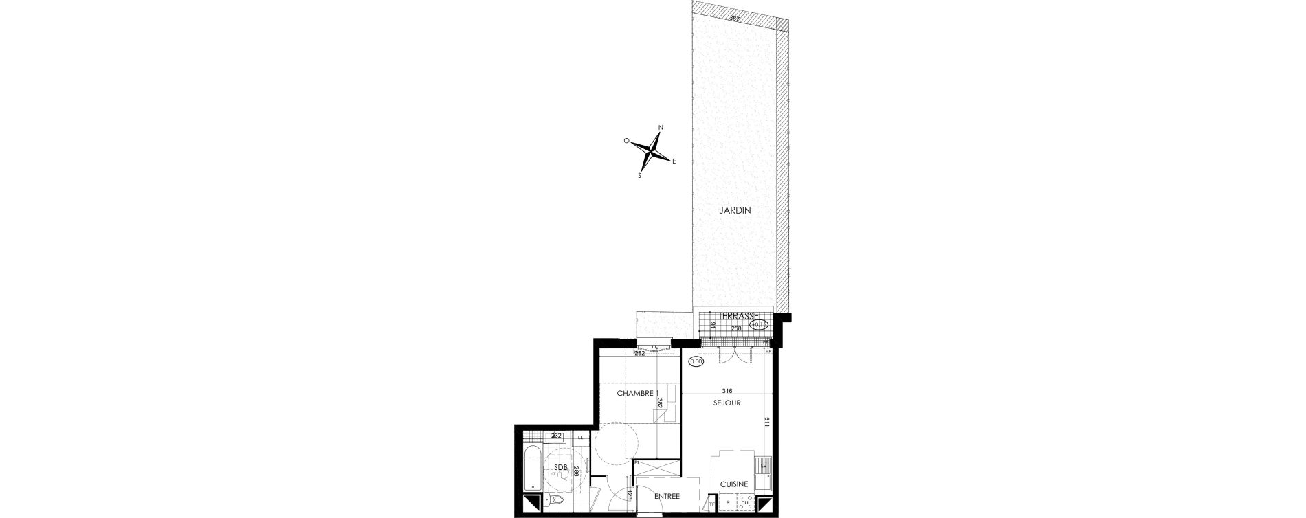 Appartement T2 de 40,84 m2 &agrave; Pontault-Combault Centre