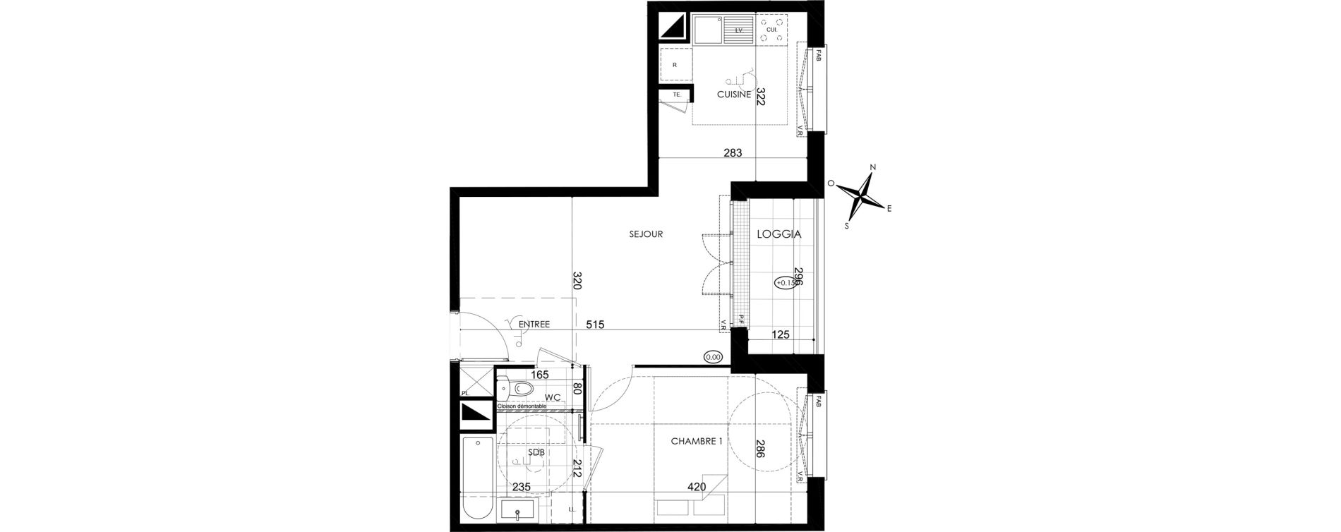 Appartement T2 de 44,09 m2 &agrave; Pontault-Combault Centre