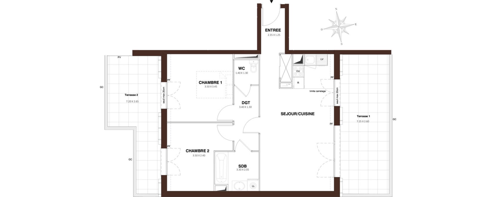 Appartement T3 de 61,56 m2 &agrave; Pontault-Combault Centre