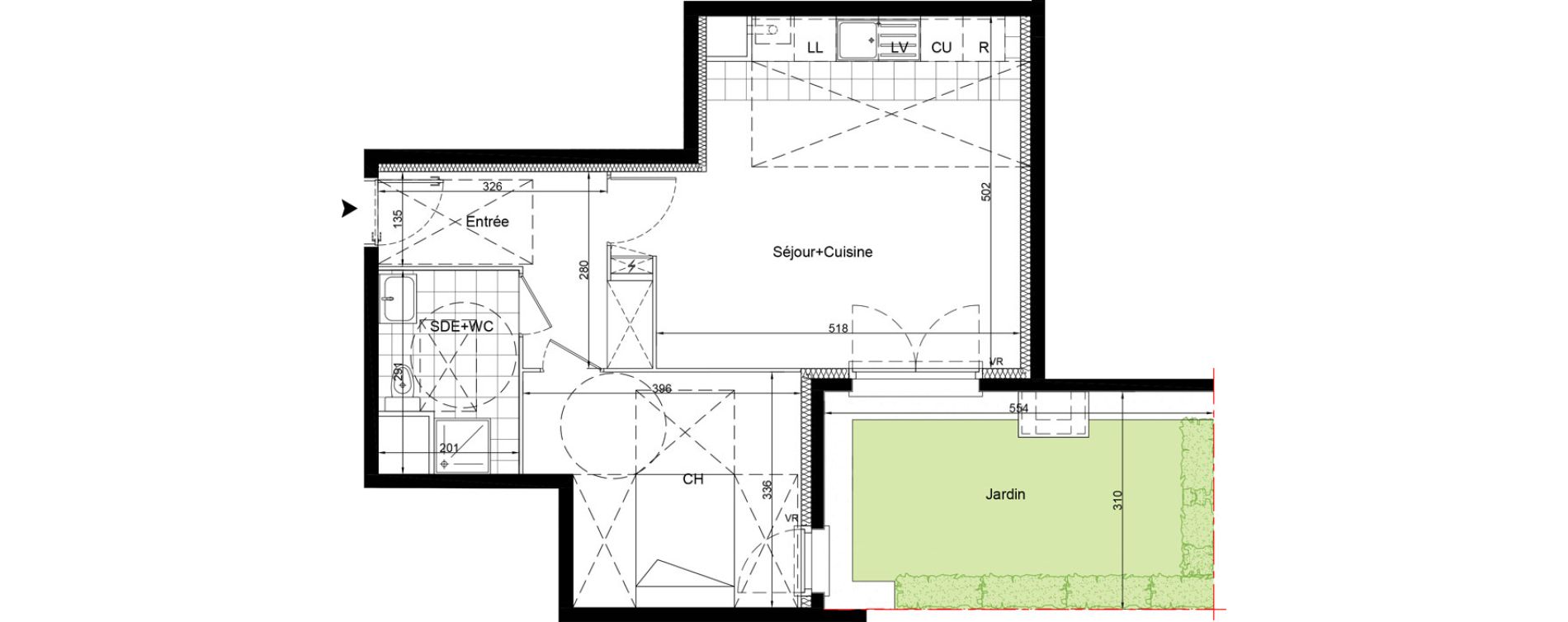 Appartement T2 de 48,82 m2 &agrave; Pontault-Combault Centre