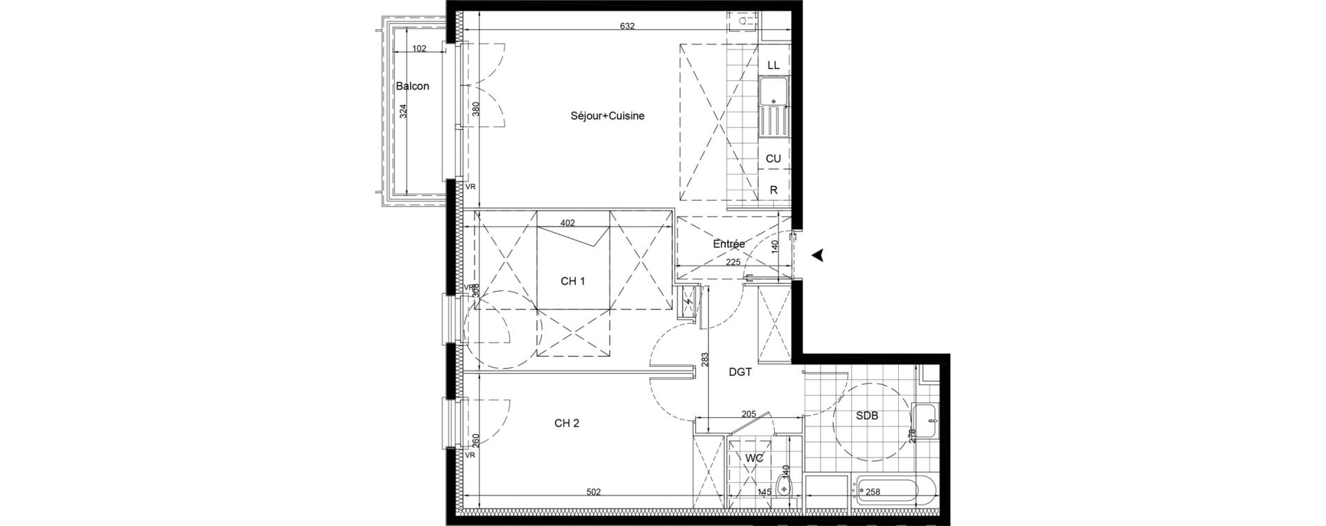 Appartement T3 de 65,91 m2 &agrave; Pontault-Combault Centre