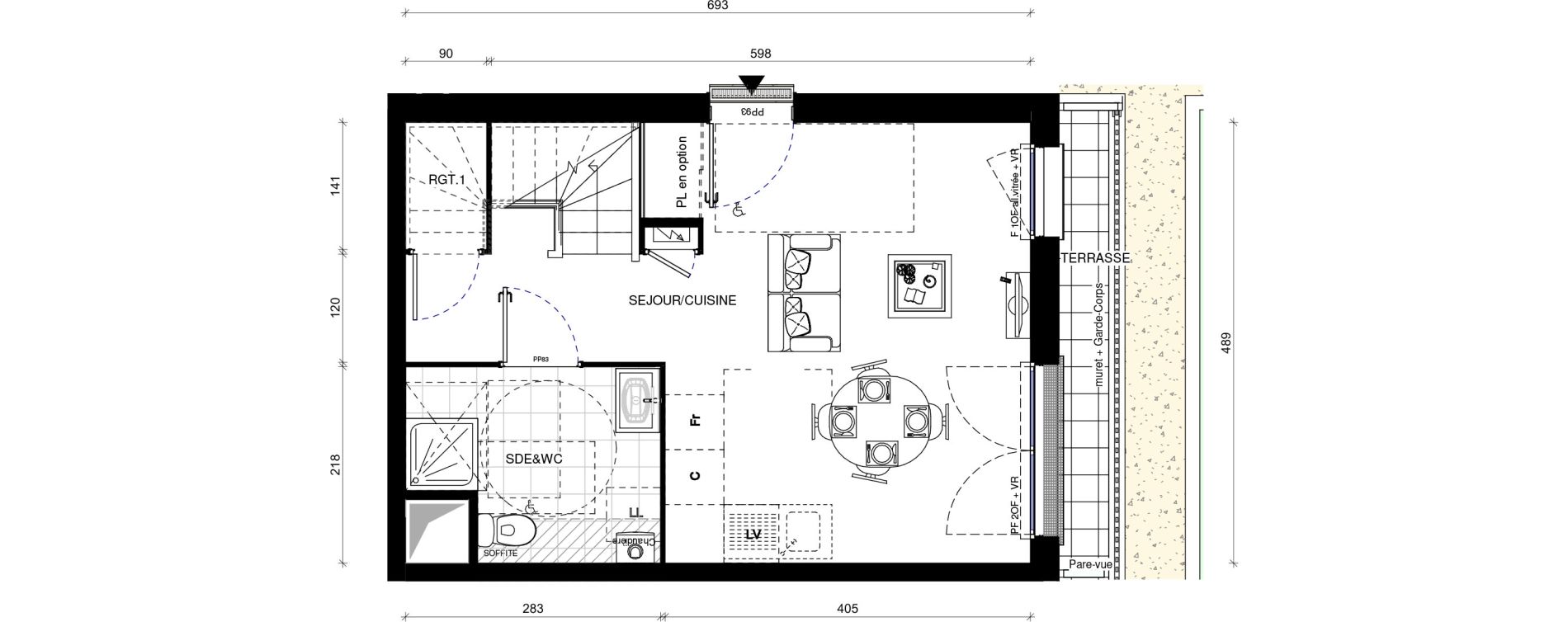 Duplex T3 de 64,30 m2 &agrave; Pontault-Combault Centre