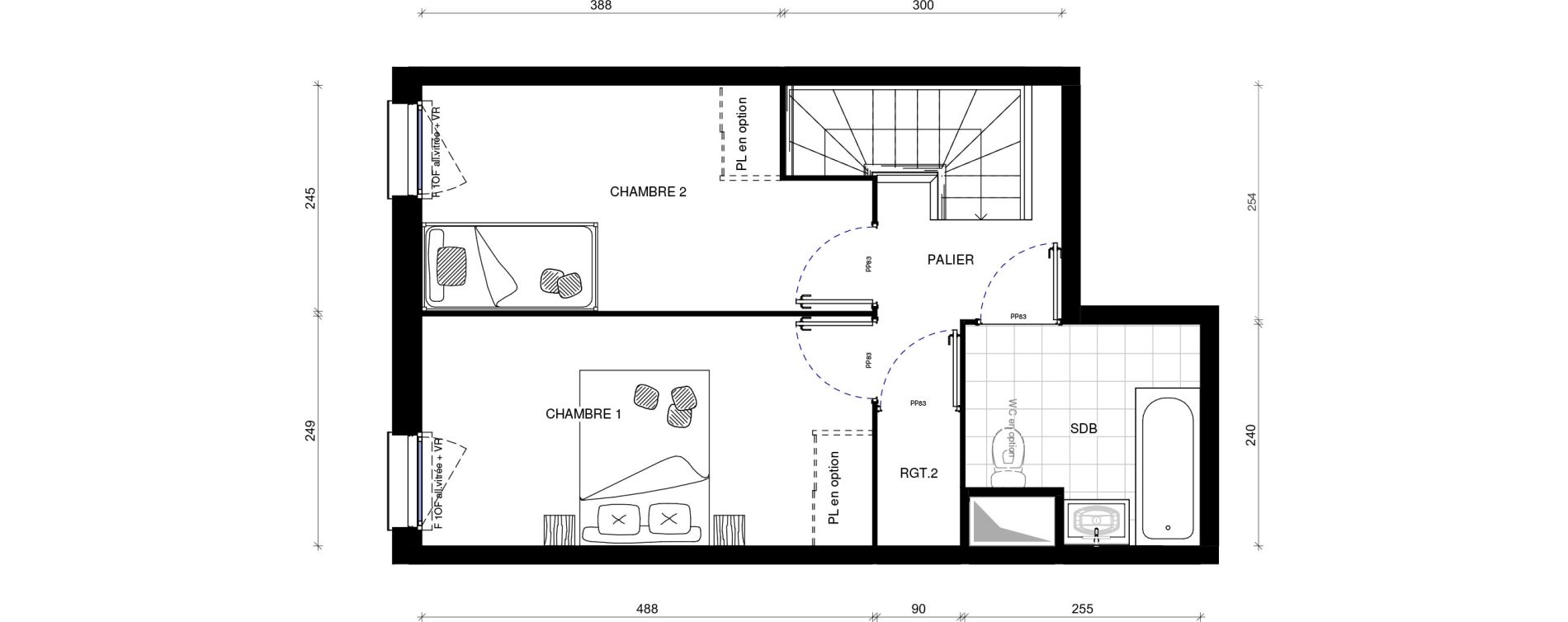 Duplex T3 de 67,70 m2 &agrave; Pontault-Combault Centre