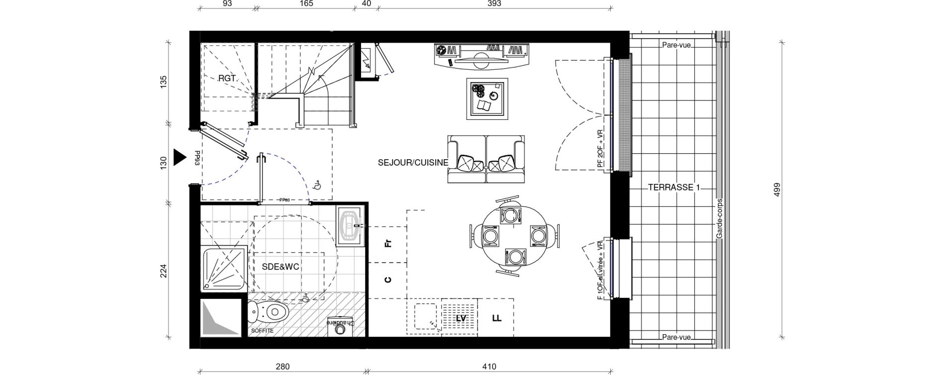 Duplex T3 de 58,20 m2 &agrave; Pontault-Combault Centre