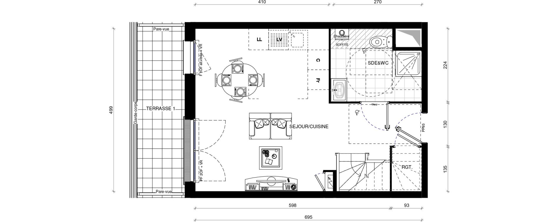 Duplex T3 de 58,10 m2 &agrave; Pontault-Combault Centre