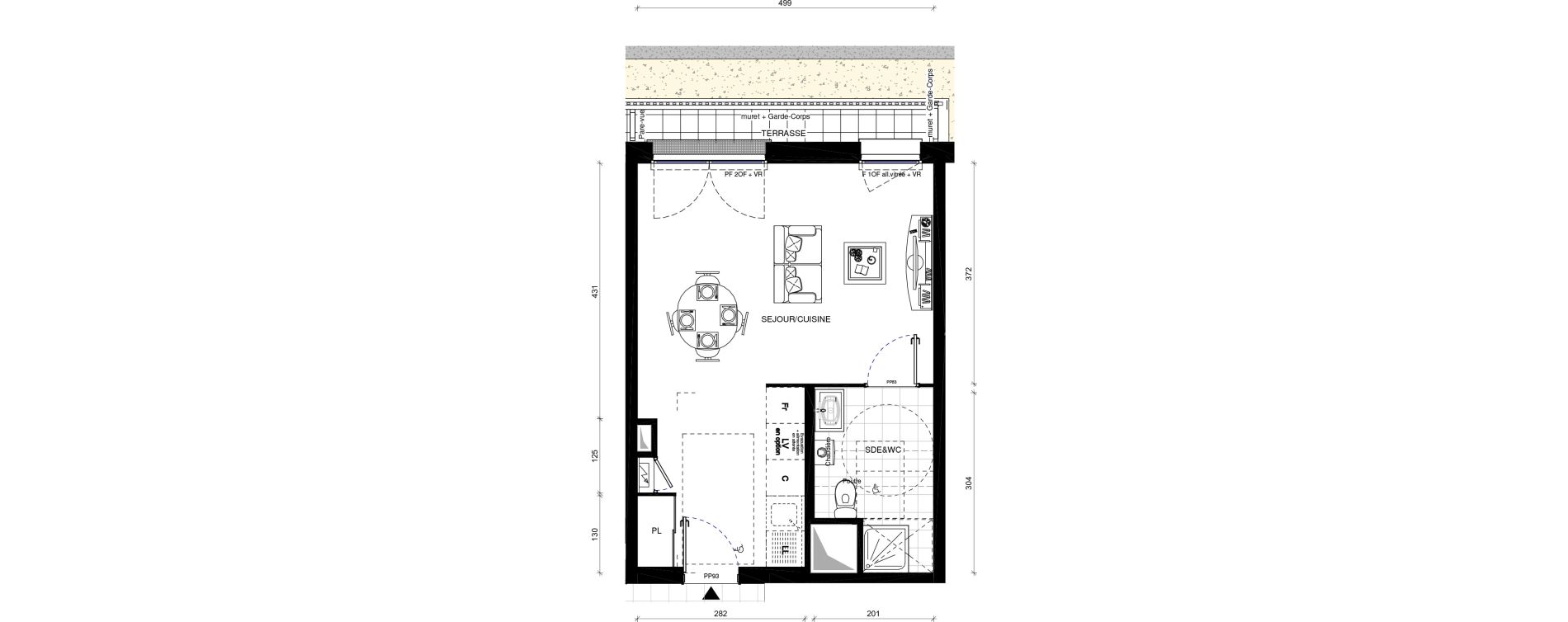 Appartement T1 de 32,40 m2 &agrave; Pontault-Combault Centre