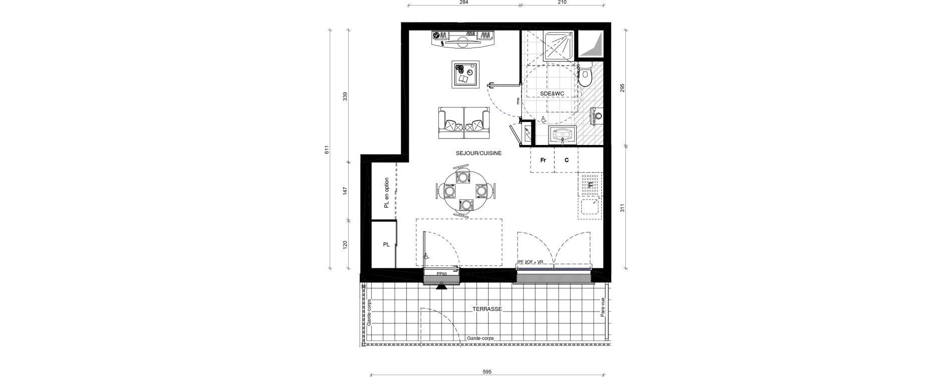 Appartement T1 de 32,00 m2 &agrave; Pontault-Combault Centre