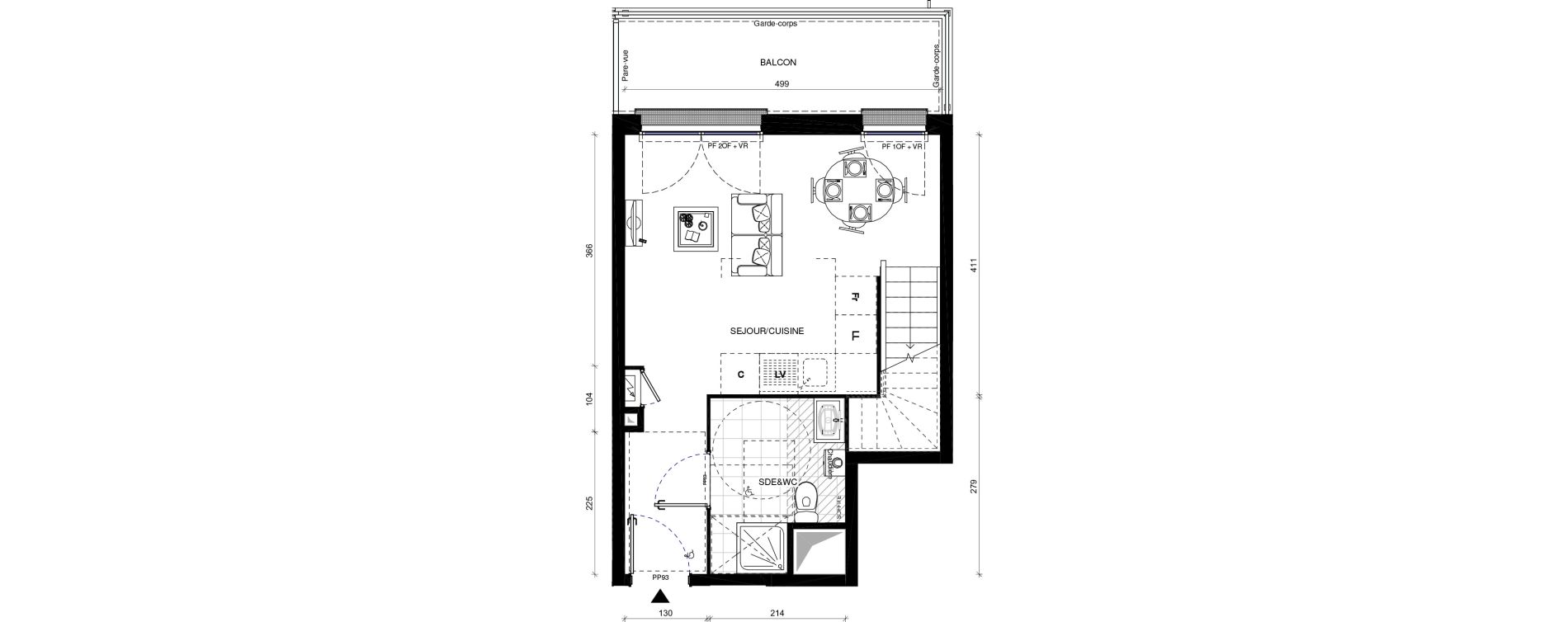 Duplex T3 de 59,40 m2 &agrave; Pontault-Combault Centre