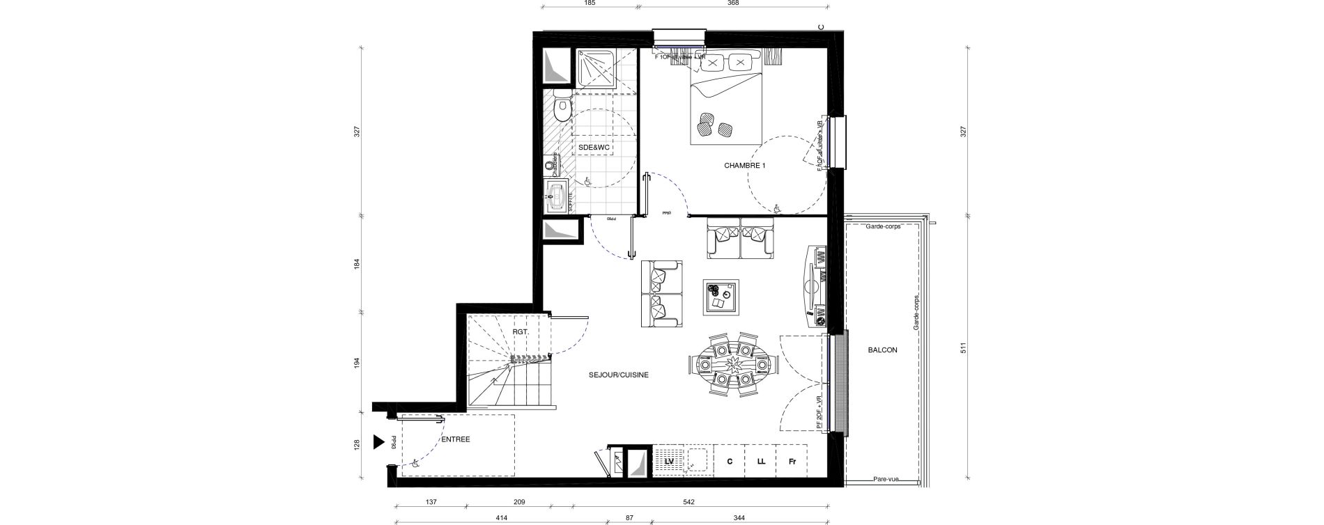 Duplex T5 de 96,30 m2 &agrave; Pontault-Combault Centre