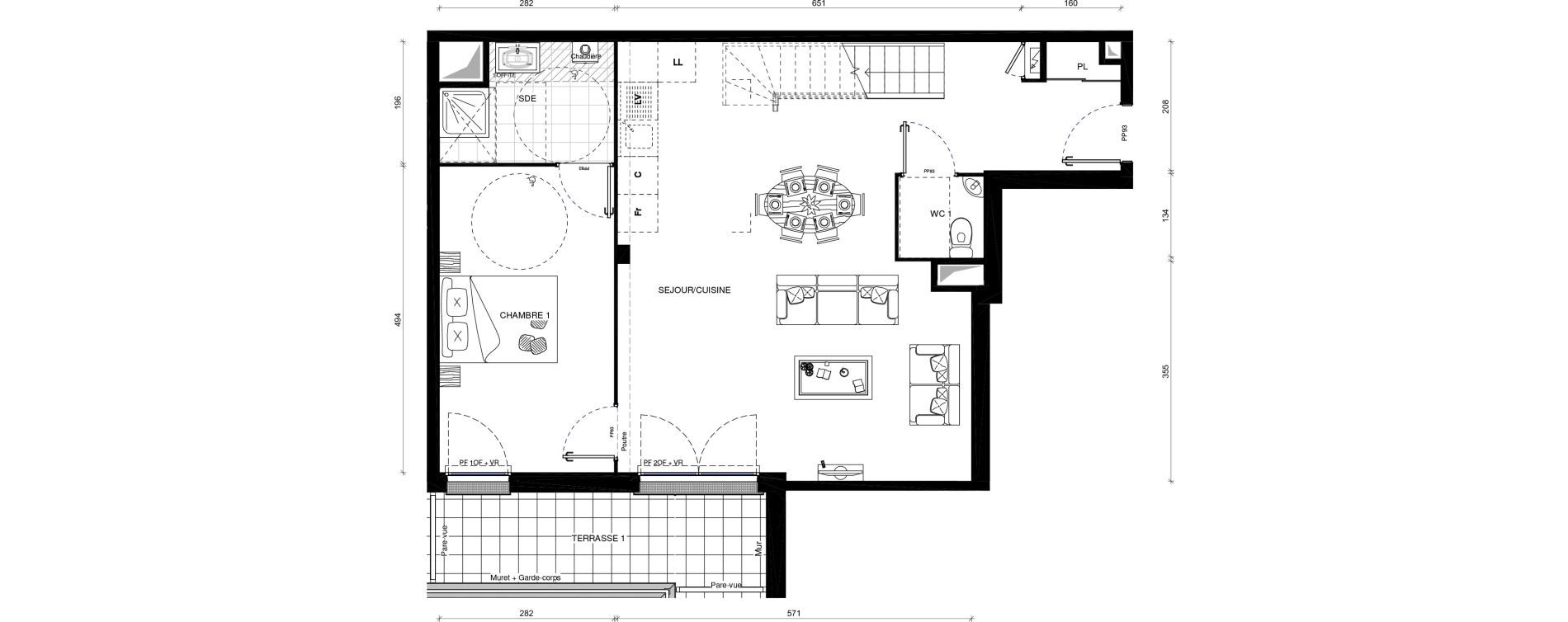 Duplex T5 de 109,70 m2 &agrave; Pontault-Combault Centre