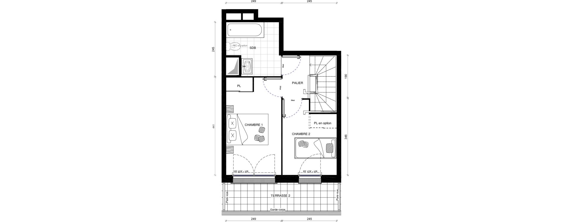 Duplex T3 de 57,40 m2 &agrave; Pontault-Combault Centre