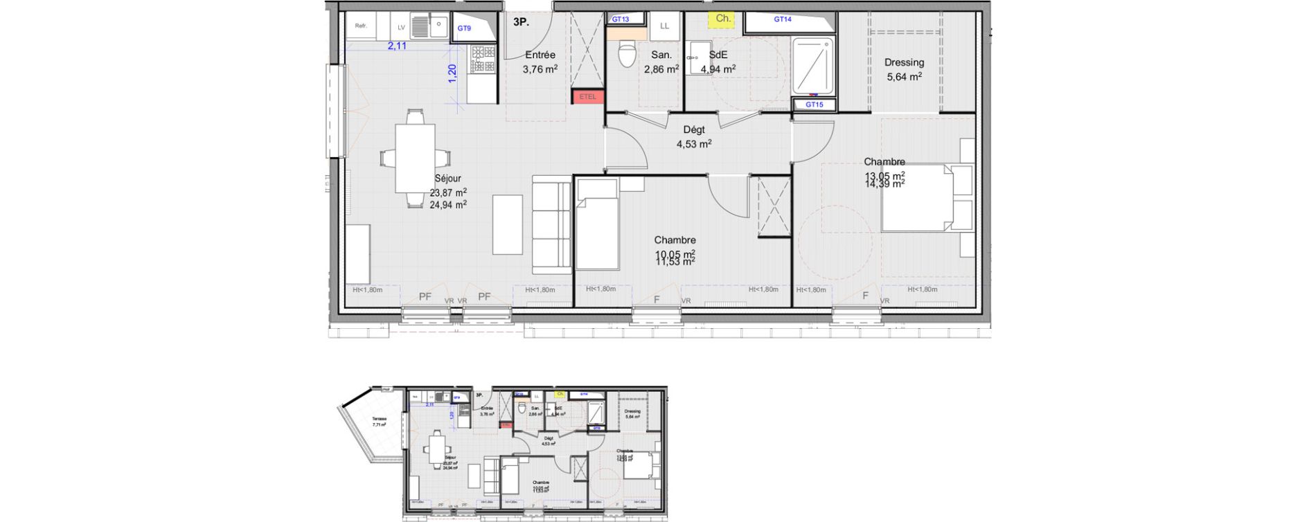 Appartement T3 de 68,70 m2 &agrave; Pringy Centre