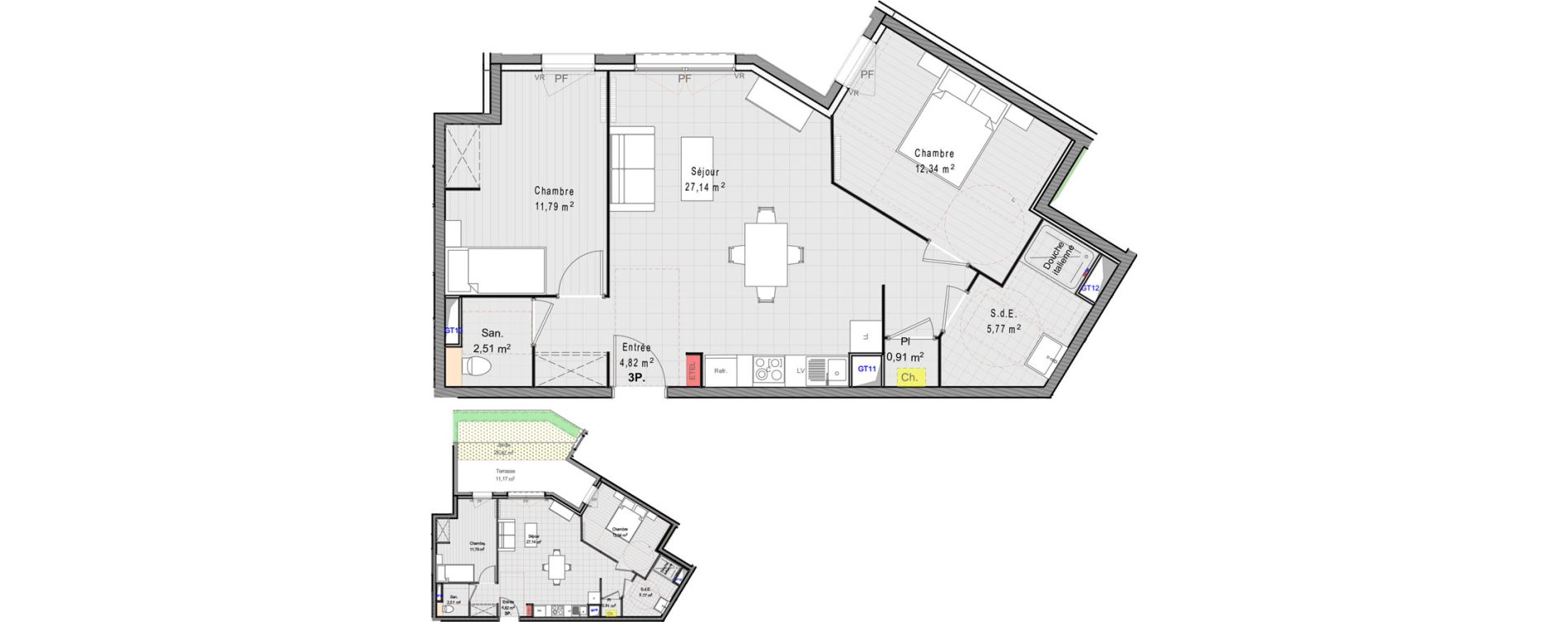 Appartement T3 de 65,28 m2 &agrave; Pringy Centre